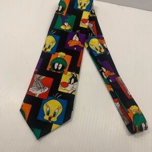 Warner Bros. Looney Tunes Character Tie - Black, Yellow, Red, Green, Blue